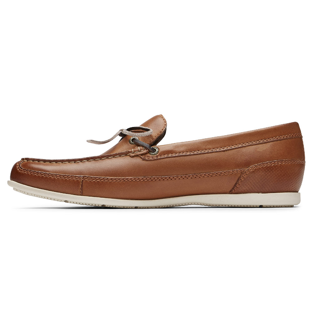 Mocasines Rockport Hombre Mexico - Malcom Tie Marrom - KANUF3267